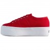 Superga Rossa Red Flame Up and Down 4 Cm 2790 Sneaker Donna Platform Rossa